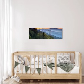 Tablou - răsărit de soare (cu ceas) (90x30 cm)