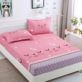 Lenjerie de pat 3 cu elastic 100% bumbac - a750 de la Onesleep