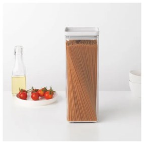 Recipient depozitare Brabantia Tasty+ 1001158, 2,5 L, 29,5 x 11 x 11 cm, Transparent/Gri deschis