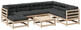 3299556 vidaXL Set canapea de grădină cu perne, 8 piese, lemn masiv de pin