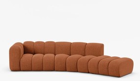 Canapea deschisa rotunjita 5 locuri Lupine chenille Eden L335 cm