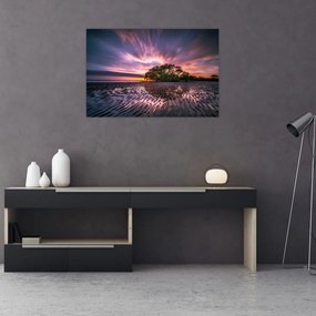 Tablou cu plajă în apus de soare (90x60 cm)