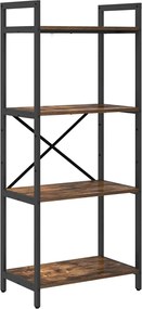 vidaXL Raft pentru cărți Stejar fumuriu 56 x 34 x 133,5 cm