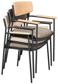 Scaune de dining crem/maro închis 2 buc. Maymont – Rowico