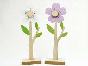 Floare de lemn FLORIA pe suport, 18 cm - mai multe culori Culoare: Violet