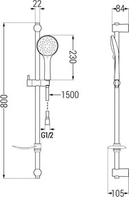 Mexen DF74 set duș glisant, crom - 785744582-00