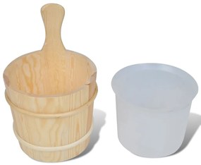 Accesorii sauna 5 p galeata lingura clepsidra termo-higrometru