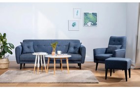 Set Canapea Extensibilă si Fotoliu Aria - S, Albastru