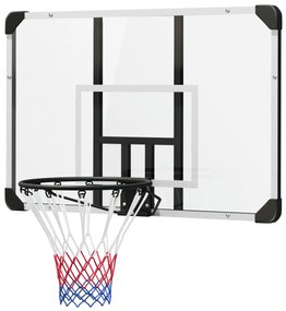 SPORTNOW Coș de baschet mural cu plasă all-season pentru interior și exterior 113x61x73cm alb | Aosom Romania