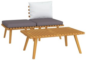 316265 vidaXL Set mobilier de grădină cu perne, 3 piese, lemn masiv acacia