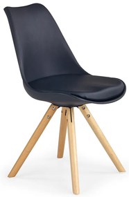 Scaun de bucaterie Amadora, negru/fag