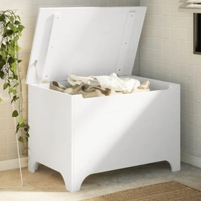 vidaXL Cutie depozitare capac "RANA", alb, 80x49x54 cm, lemn masiv pin