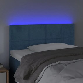 Tablie de pat cu LED, albastru inchis, 100x5x78 88 cm, catifea 1, Albastru inchis, 100 x 5 x 78 88 cm
