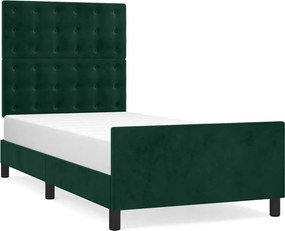 vidaXL Cadru de pat fără saltea, verde închis, 80x200 cm, catifea