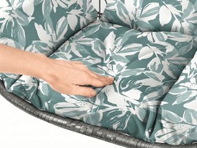 Scaun suspendat gri KOKON fara suport, perna verde-alb