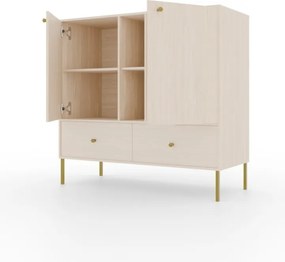 Comodă cu doua usi si doua sertare, 100x41x95cm, Tili System, ADRK Furniture (Culoare: Eucalipt / Eucalipt)