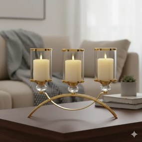 Set 3 lumânări LED BRILLO, crem, cu telecomandă, alimentare 3x AAA