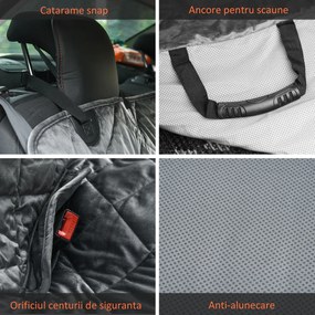 PawHut Husă Protecție Scaun Auto pentru Câini, Impermeabilă, 160x145 cm, Gri | Aosom Romania