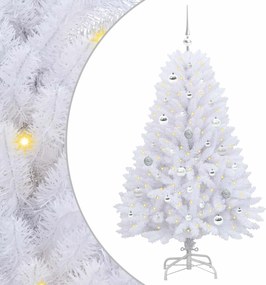 vidaXL Brad de Crăciun artificial cu ramuri articulare Alb 150 cm