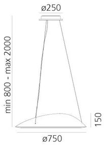 Lustră LED dimabilă pe cablu Artemide 1401010APP AMELUNA LED/41W/230V 3000K