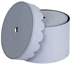 Cutii de depozitare gri-deschis 2 buc. din carton cu capac ø 26x17,5 cm Wilma – Bigso Box of Sweden