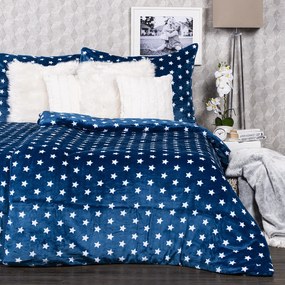 Lenjerie pat 1pers., 4Home microflanel Stars albastru, 140 x 200 cm, 70 x 90 cm