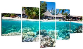 Tablou cu plaja pe insulă tropicală (125x70 cm), în 40 de alte dimensiuni noi
