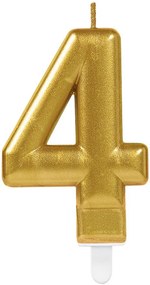 Numere Gold, Lumânare cu cifre aurii 4 pentru tort