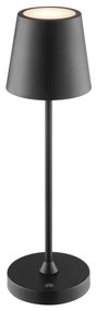 Brilliant - Lampă de masă LED ELORA, tactilă, reglabilă, reîncărcabilă, LED/2,5W/5V 2700K IP44 negru