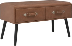 vidaXL Măsuță de cafea, maro închis, 80 x 40 x 46 cm, piele ecologică