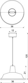 Lustră suspendată pe cablu CLASS 1xE27/15W/230V, crem