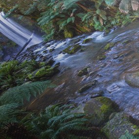 Tablou cu pădurea ploilor din Austalia (cu ceas) (90x30 cm)