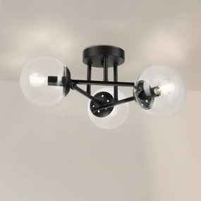 Brilagi - Lustră aplicată MALIVA 3xE14/15W/230V negru/transparent