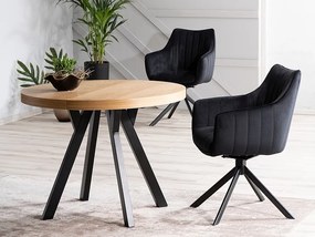 Masă de sufragerie extensibilă 100-250 cm Daphne (stejar + negru) (pentru 4 până la 8 persoane). 1050110