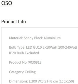 Lustra cu 8 Spoturi directionabile stil minimalist OSO, NVL-9030918