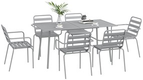 Outsunny Set de Masa de Gradina cu 7 Piese, Masa de Exterior | Aosom Romania