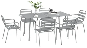 Outsunny Set de Masa de Gradina cu 7 Piese, Masa de Exterior | Aosom Romania