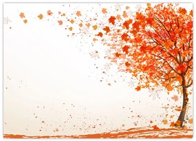 Tablou pe sticlă - Copac în vâmnt (70x50 cm)