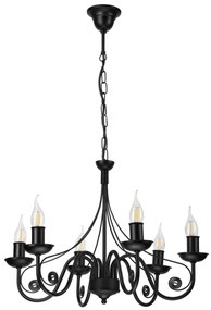 Lustră pe lanț DONATO 6xE14/40W/230V negru