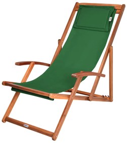 Șezlong de grădină SIENA, 65x87x102cm, verde Casaria