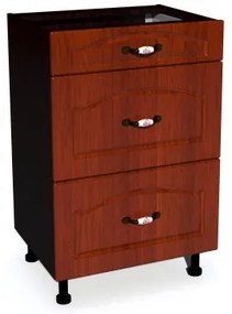 Corp inferior 50 cu 3 sertare metalice pentru greutate Zebra MDF mustata cedru