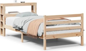 vidaXL Cadru de pat cu tăblie, 90x200 cm, lemn masiv de pin