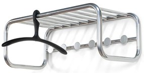 Cuier de perete argintiu cu raft din metal 72 cm Retro – Spinder Design