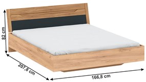 Pat, stejar craft auriu / gri grafit, FIDEL