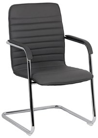 Scaun de așteptare gri OFF 835 din piele ecologică cu aspect elegant