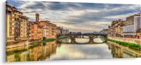 Tablou orașului cu râu (120x50 cm)