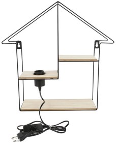 Raft de perete cu lampa HOUSE, 40 cm