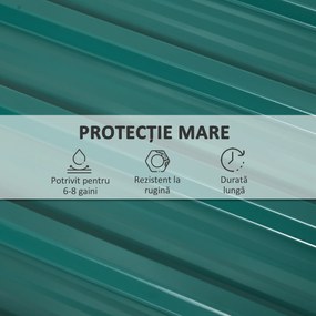 Outsunny Panouri pentru Acoperiș din Oțel, 12 Foi Galvanizate pentru Acoperișuri și Pereți, 129x45 cm, Verde | Aosom Romania