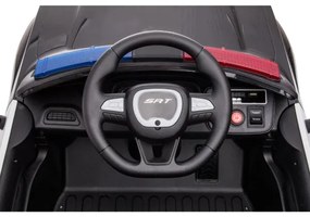 Mașinuță electrică de poliție Dodge Challenger 50W/4500 mAh negru/alb