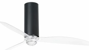 Lustra cu Ventilator si telecomanda TUBE FAN M negru mat/transparent